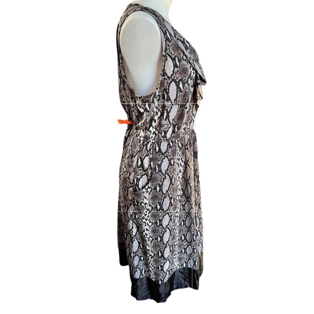 Speed Control NY Womens Dress 2X Sleeveless Snakeskin Print Ruffled Neckline - Picture 3 of 13